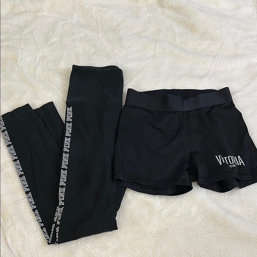 PINK Leggings & Victoria's Secret Shorts Bundle